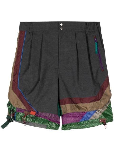 colour-block layered shorts by KOLOR