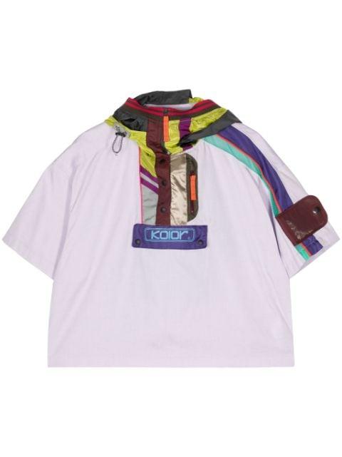 colour-block short-sleeve hoodie by KOLOR