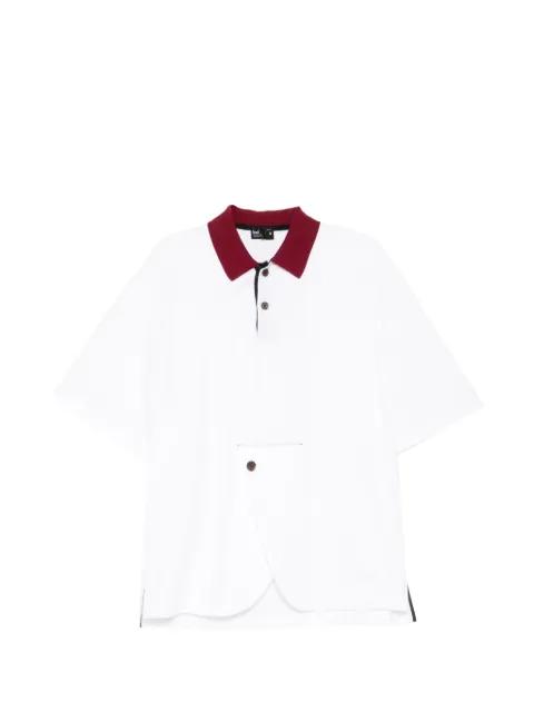 contrast-collar polo shirt by KOLOR