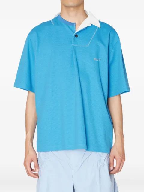 contrast-collar short-sleeve polo shirt by KOLOR