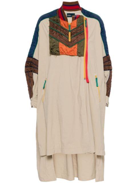 contrasting-panel asymmetric coat by KOLOR