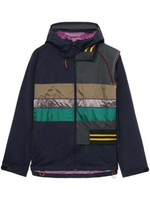 contrasting-panel hoodied jacket by KOLOR