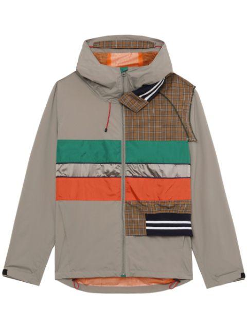 contrasting-panel hoodied jacket by KOLOR