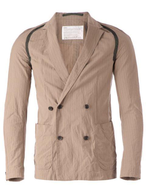 double breasted pinstripe blazer by KOLOR