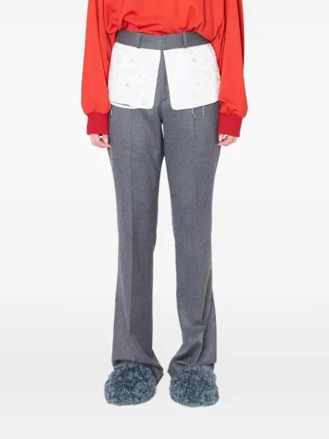 embroidered-panel trousers by KOLOR