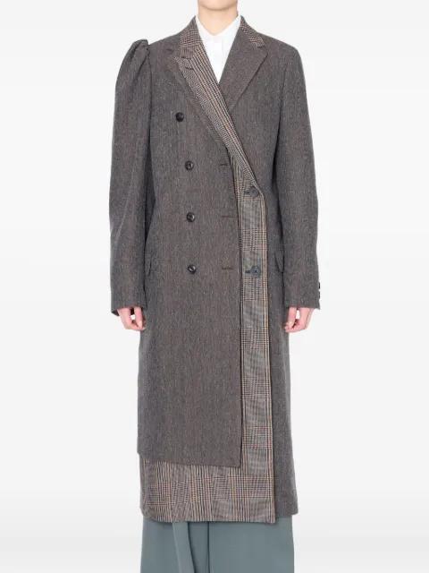 herringbone panelled coat by KOLOR