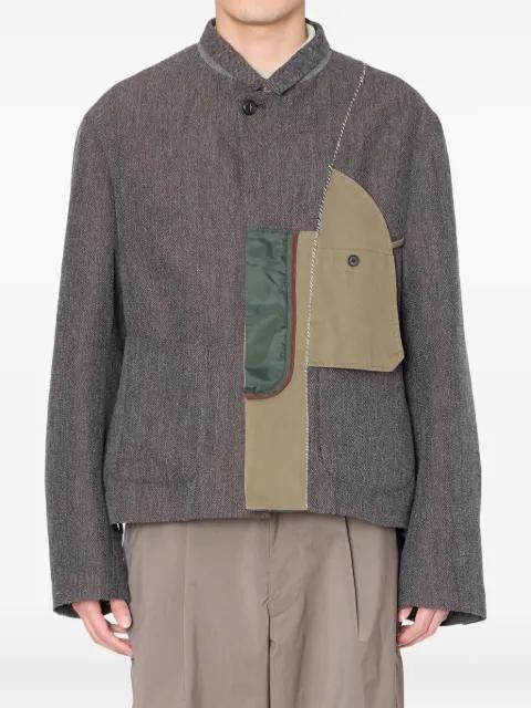 herringbone panelled jacket by KOLOR
