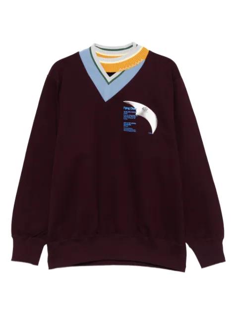 mock-neck graphi-print sweater by KOLOR