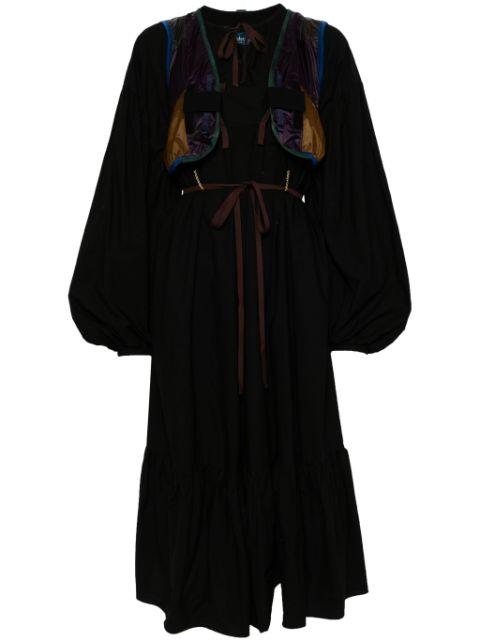 panelled drawstring dress by KOLOR