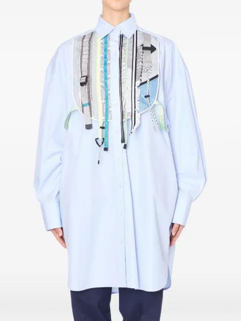 panelled mixed-media shirt by KOLOR