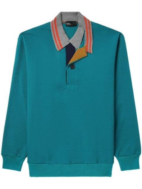 patchwork-detail polo shirt by KOLOR