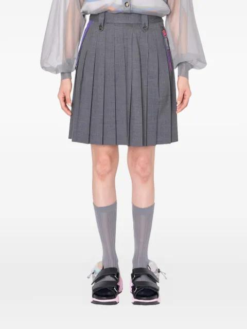 pleated panelled mini skirt by KOLOR