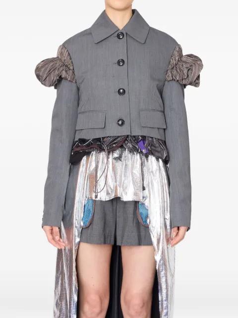 ruffled-detail cropped jacket by KOLOR