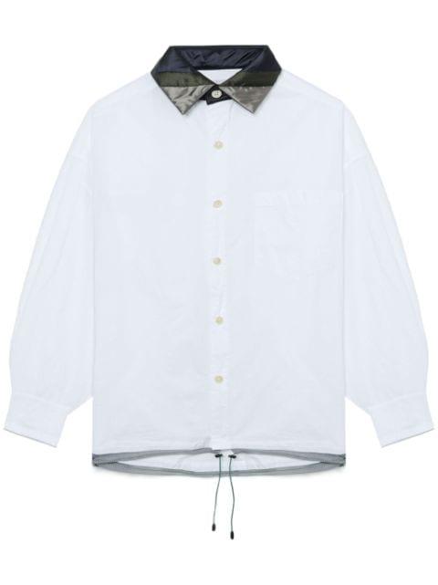 striped-collar cotton shirt by KOLOR
