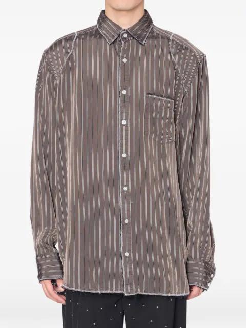 striped patch-pocket shirt by KOLOR