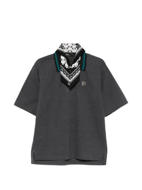 tie-scarf polo shirt by KOLOR