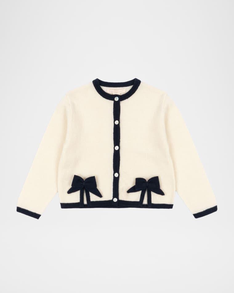 Alette Wool Contrast-Trim Cardigan, Size 18M-10 by KONGES SLOJD