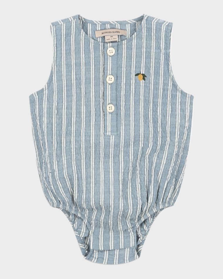 Boy's Elliot Seersucker Romper, Size 3M-18M by KONGES SLOJD