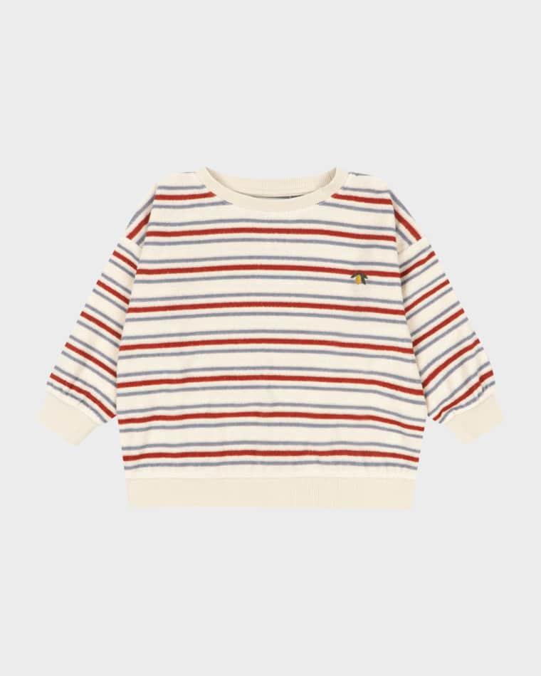 Boy's Itty Striped Cotton Terry Sweatshirt, Size 6M-8 by KONGES SLOJD