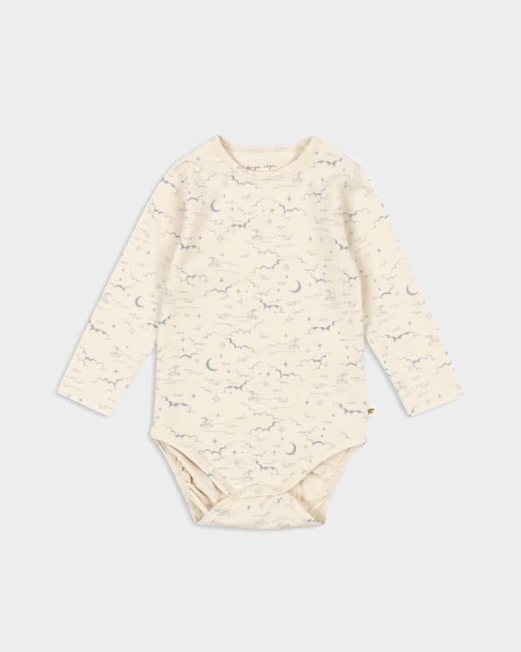 Boy's Printed Stretch Cotton Bodysuit, Size 9M-2 by KONGES SLOJD