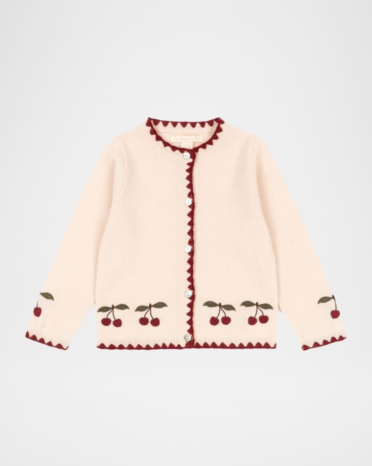 Collette Cherry Embroidered Cardigan, Size 9M-10 by KONGES SLOJD