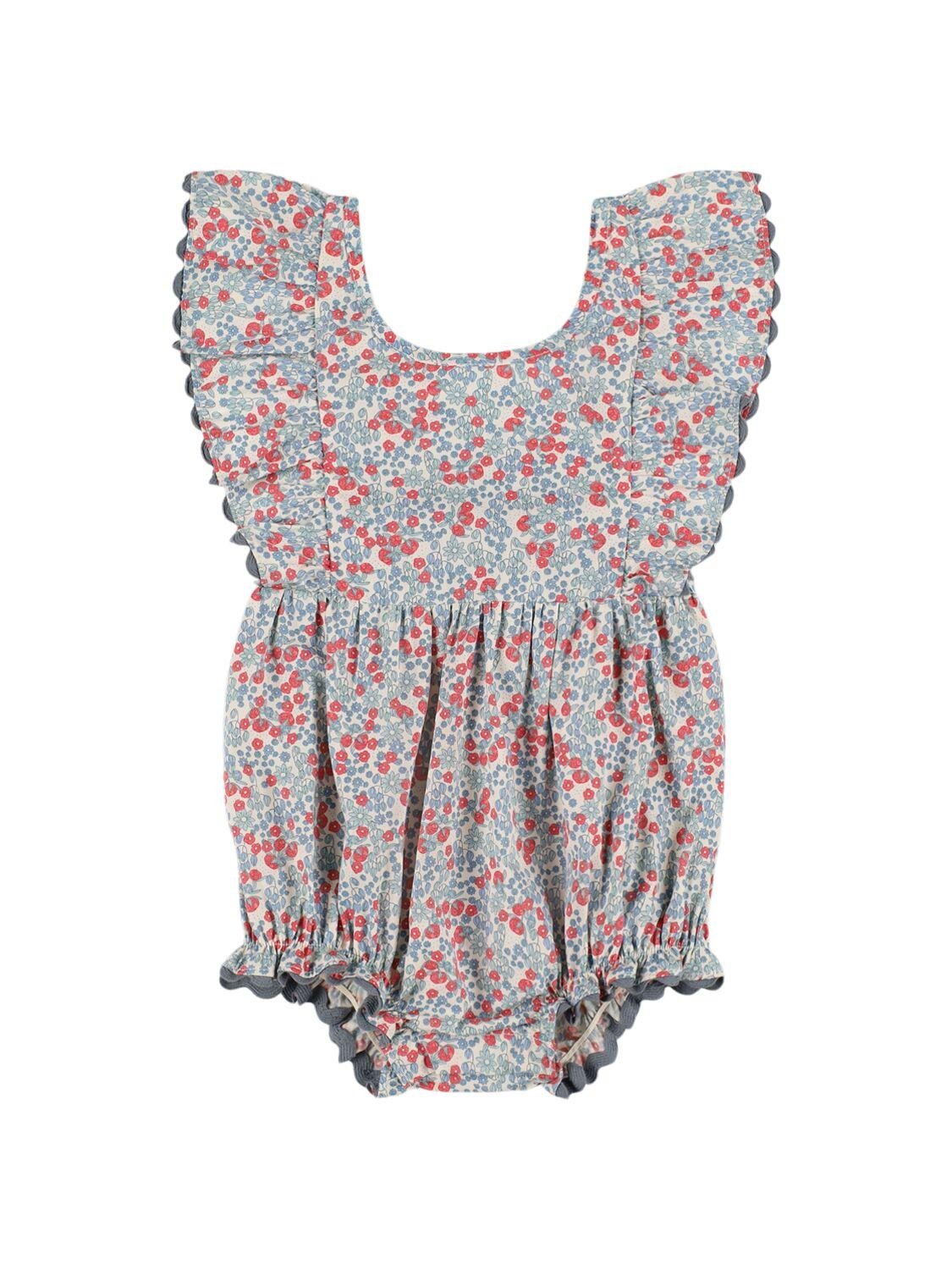 Floral Organic Cotton Woven Romper by KONGES SLOJD
