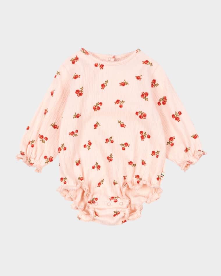 Girl's Chleo Long Sleeve Bubble Romper, Size 3M-18M by KONGES SLOJD