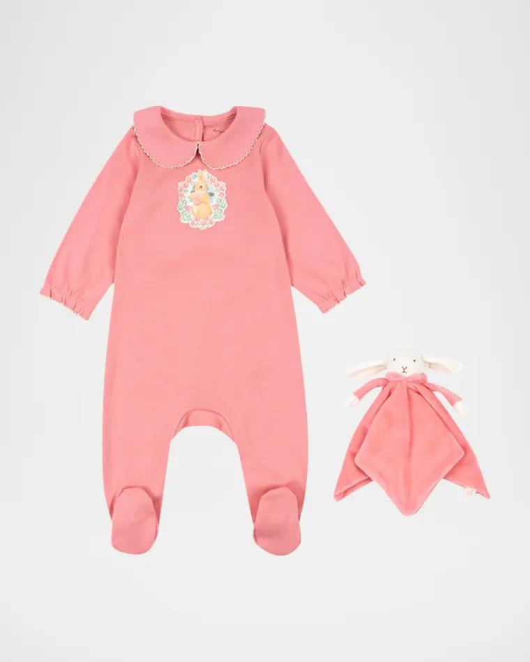 Girl's Coty Picot Coverall & Lovie Gift Set, Size 0M-9M by KONGES SLOJD