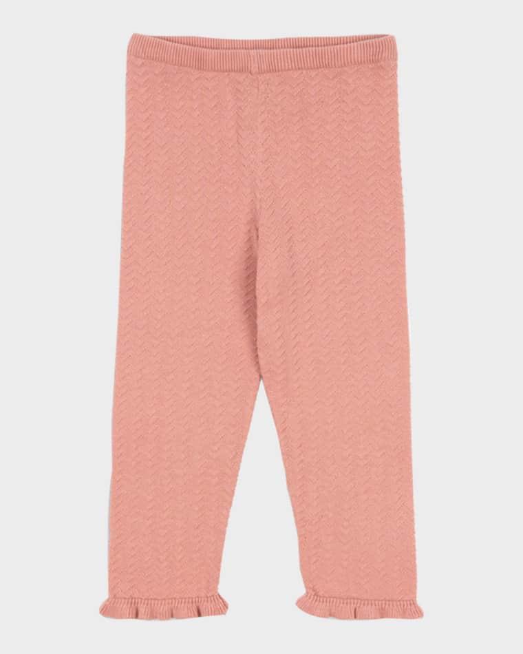 Girl's Cypres Frill-Trim Scalloped Cotton Pants, Size 3M-8 by KONGES SLOJD