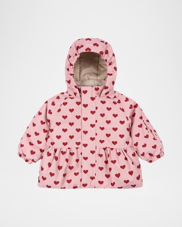 Girl's Mismou Cherry-Print Hooded Ski Jacket, Size 18M-10 by KONGES SLOJD