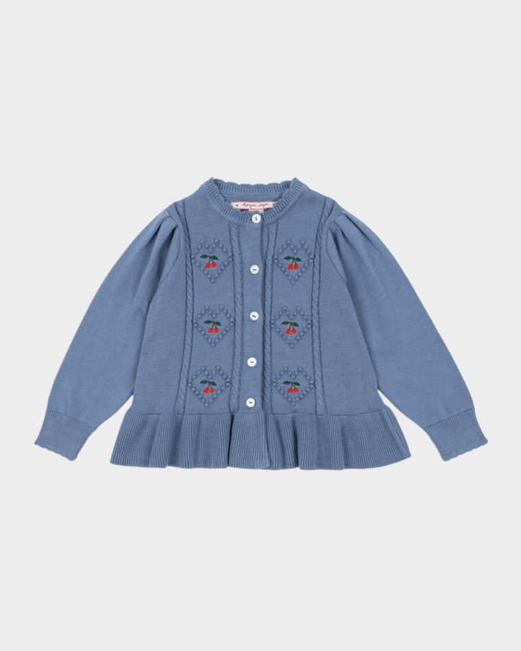 Girl's Soleil Peplum Cardigan, Size 12M-10 by KONGES SLOJD