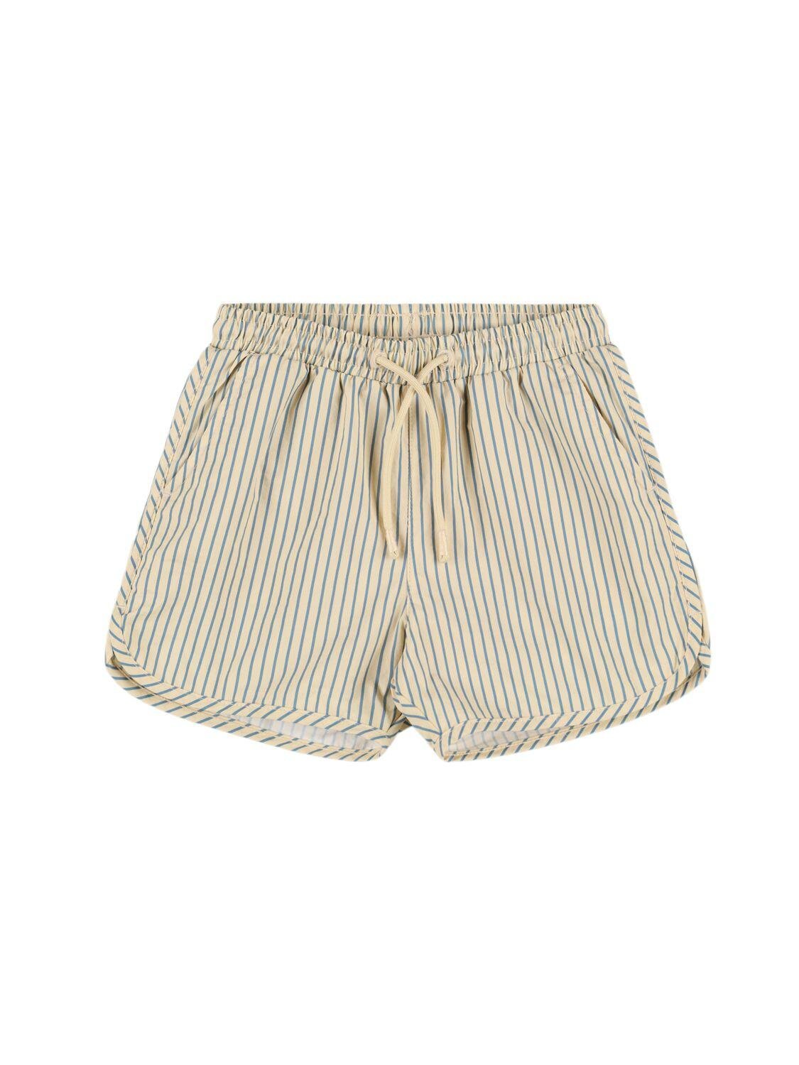 Striped Nylon Swim Shorts by KONGES SLOJD
