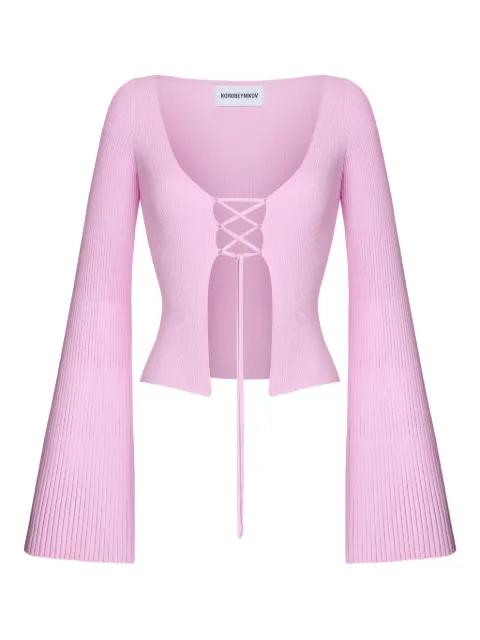 lace-up ribbed top by KOROBEYNIKOV