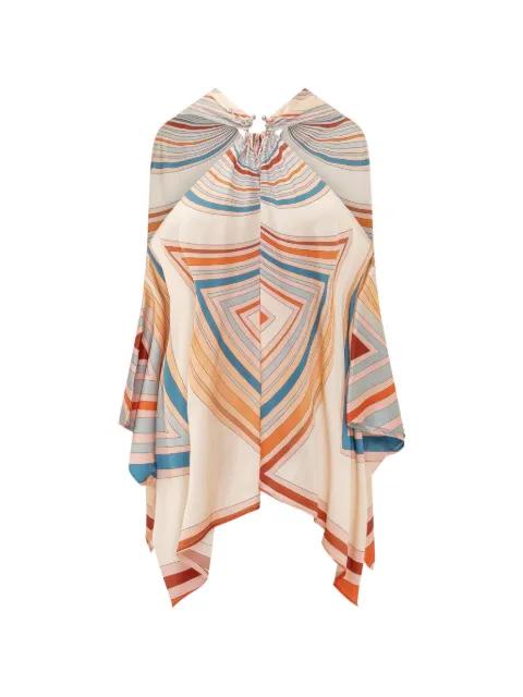 Iris geometric-print handkerchief-hem top by KOSE