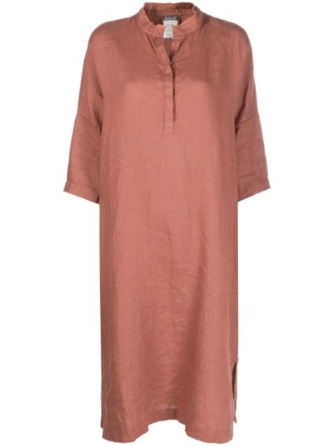 button-placket linen midi dress by KRISTENSEN DU NORD