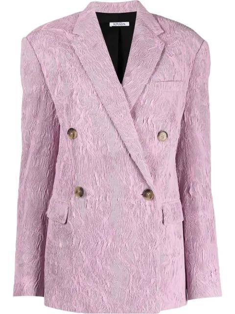 crinkled double-breasted fastening blazer by KRIZIA