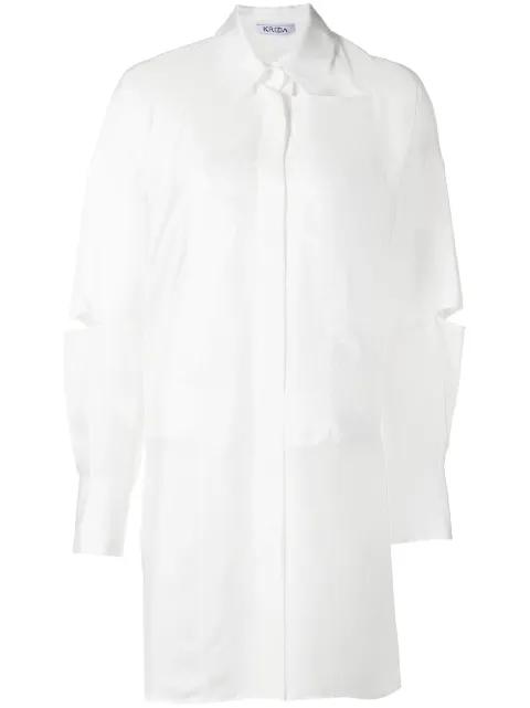 cut-out-detail shirt dress by KRIZIA