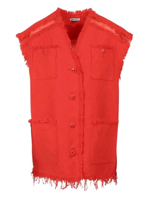 fringed belt-detail top by KRIZIA