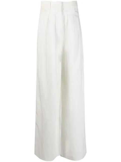 high-waisted cotton trousers by KRIZIA