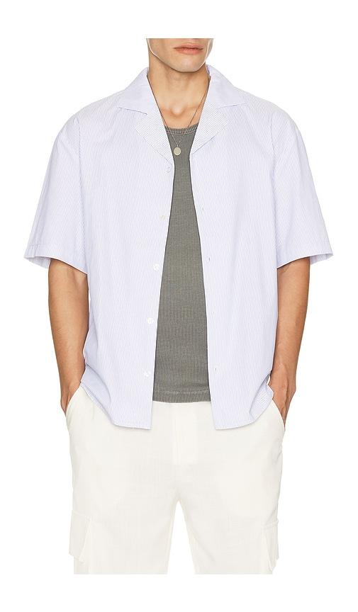 KROST Cotton Stripe Bowling Shirt in Blue by KROST