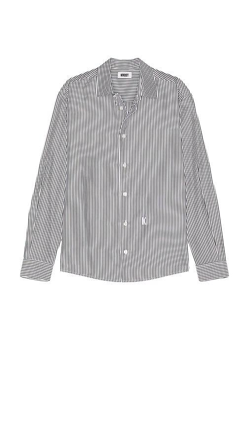 KROST Embroidered Striped Shirt in Black by KROST