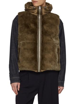 Hooded Reversible Mink Fur Padder Vest by KRUF