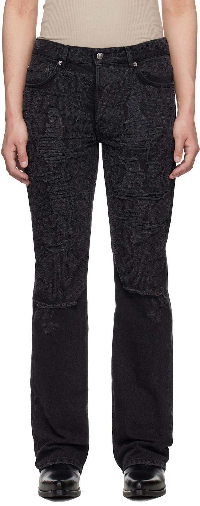 Black Bronko Asher Trashed Jeans by KSUBI