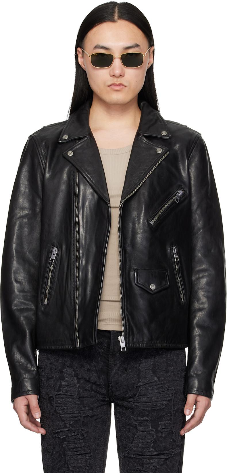 Black Capitol Leather Jacket by KSUBI