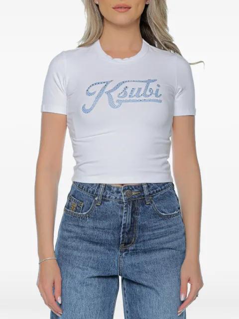 Bling logo-print T-shirt by KSUBI