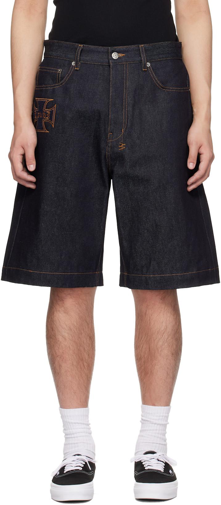 Blue MAXX Raw Idols Denim Shorts by KSUBI