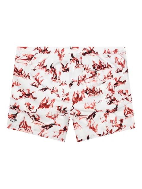 Burnt Board-print drawstring shorts by KSUBI