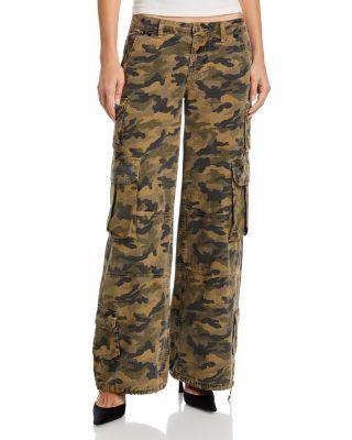 Dropout Cargo Jeans in Green by KSUBI