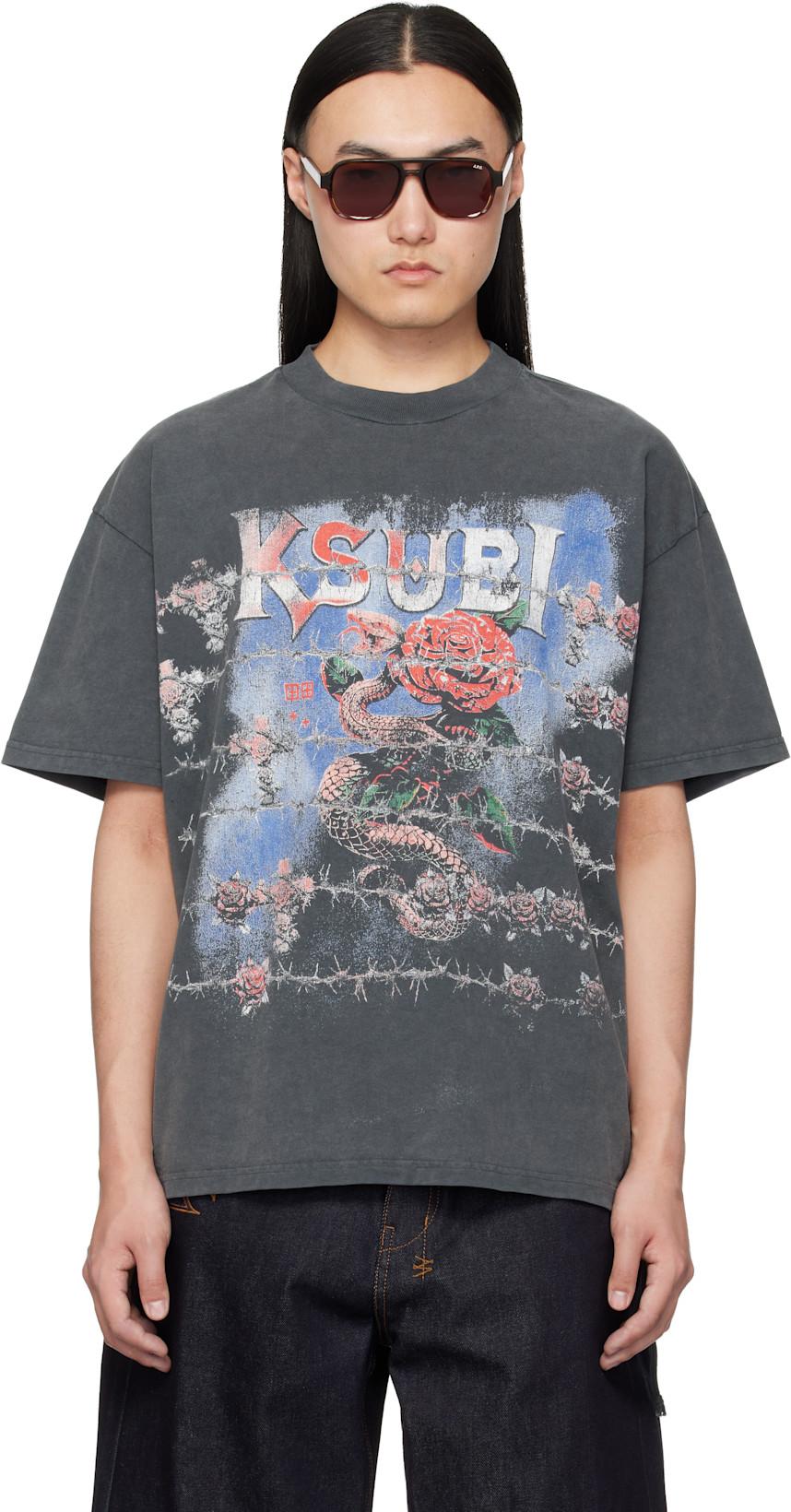 Gray Death Snake Ekcess S/S Rhino T-shirt by KSUBI