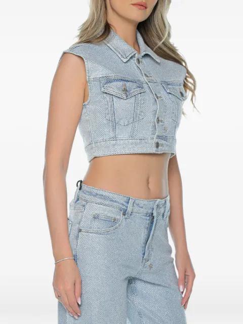 High Rollers rhinestone-embellished vest by KSUBI